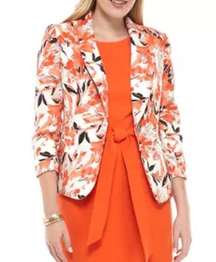 NWT Kasper Women's Desert Bloom Blazer In Valencia Multi SZ-14W