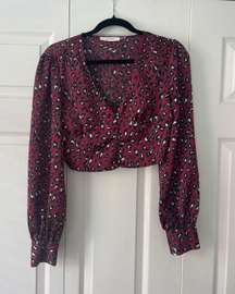 Maroon cheetah Top