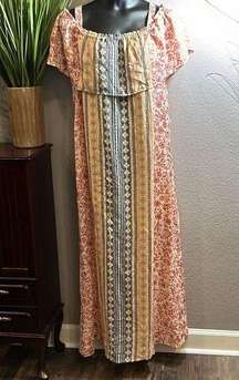 #241 AUW Boho maxi dress size 14 with adjustable straps