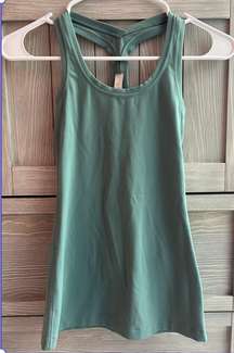 Green  Cool Racer Back Tank Top