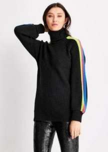 Future Collective x Target Black Sweater Rainbow Neon Stripes New