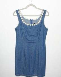 Vintage Chambray Daisy Dress Size 12