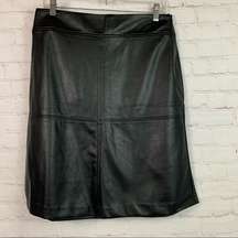 New Alfani black vegan faux leather midi skirt Size 4