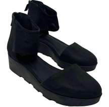 Mesh Ankle Nubuck Wedge Women’s Size 6 1/2 Black Shoes Zipper Back