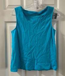 Coldwater Creek Blue Scoop Neck Sleeveless Tank S