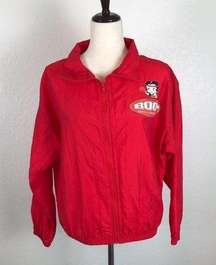 Rare Vintage 1995 Universal Studios Betty Boop full zip red windbreaker jacket M