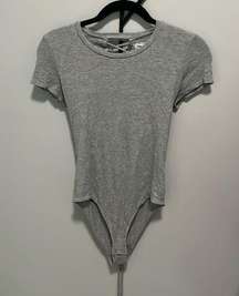 Abercrombie Large Gray Bodysuit with ties in the back