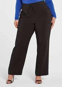 Black Foldover Front Trousers Plus Size 3X NWT