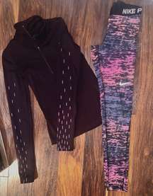 dry, fit leggings and quarter zip set