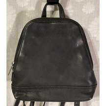 G.H. Bass and Company Small Black Leather Backpack Daypack