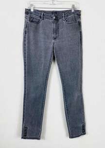 J. Jill Grey Authentic Fit Slim Button Ankle Jeans