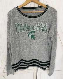 Michigan State Spartans Sideline Apparel Gray Long Sleeve Sweatshirt Womens S