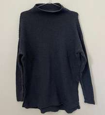 PACT Women's Navy Blue Organic Cotton Sweater Mock Neck Tunic Size S