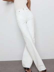 White high waisted wide leg Zara jeans