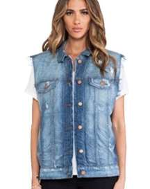 J Brand Riff Deconstructed oversized jean vest O/S fits most