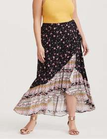 New  Maxi Challis Wrap Skirt In Bohemian Queen Size 1X