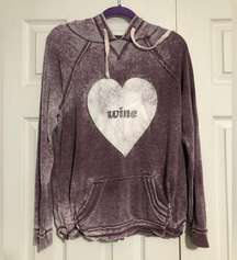 Grayson threads burnt out wine heart hooded sweatshirt women’s size XL‎ purple