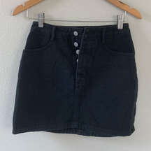 J. Galt Brandy Melville Black‎ Button Down Denim Mini Skirt