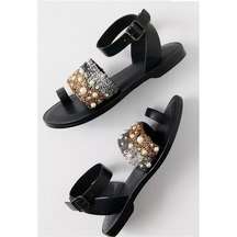 Free People Sun Peaks Embellished Sandals Black