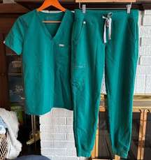 Zamora Limited Edition Green Jogger Pants Catarina Top Scrubs Set Size XS/S