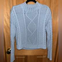 Thick Knit Baby Blue Turtleneck Sweater