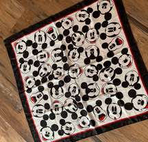 Walt Disney's Mickey Mouse Scarf Red White Black  30” X 30” MoodyFaces Of Mickey