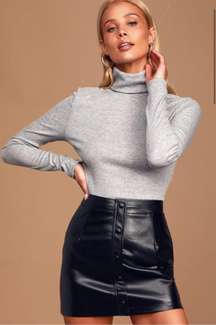 Black Vegan Leather Skirt