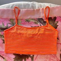 y2k striped orange crop cami