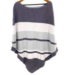 Barefoot Dreams Grey Striped Ocean Breeze Poncho