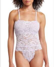 We are HAH lace spinster bodysuit lavender size XL NWT