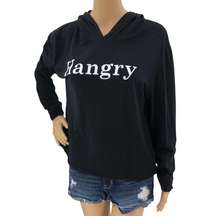 Dirty Laundry (XL) Black Hangry Definition Long Sleeve Hoodie Sweatshirt