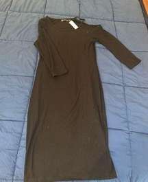 NEW NWT NY&CO. Cold‎ shoulder Sweater Dress Knee Length Size L