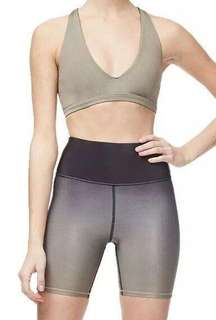 Good American Core Plunge Performance Criss Cross Sports Bra Bronze Size 0 XS