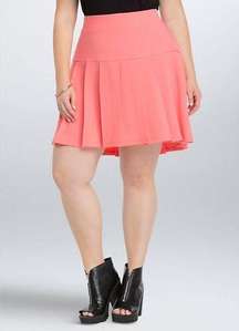 Torrid Coral Pleated Mini Skirt Size 16