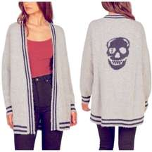 Knit Skull Cardigan Sweater