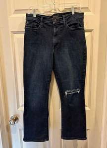 Banana Republic Dark Wash High Rise Cropped Flare Jeans size 31