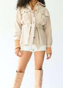 Free People Clyde oversized coat snap Jacket Sz L