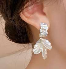 White Petal Earrings