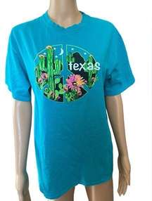 Port & Company Graphic Novelty Western Desert Floral Cactus Peace Texas T Shirt