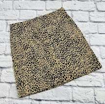 Brandy Melville Mini Pencil Skirt Women's Size 3 Tan Black Leopard Print Stretch