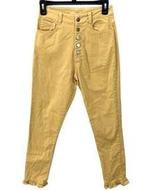 Capulet Imogen Cropped Pant Jeans in Custard Size XS Yellow Button Fly Jeans