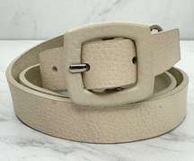 Coldwater Creek Cream Genuine Pebble Leather Belt Size Small S Womens