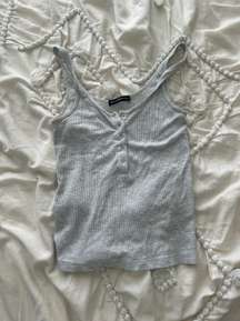 Gray Button Tank