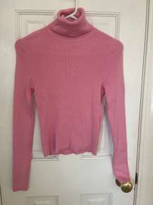 Pink Rib Knit Turtleneck