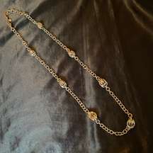 Vintage Loft Silver Metal Knot Oval Cable Chain 35” Necklace