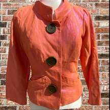 Tracy Reese (Neiman Marcus) orange linen blend coat with pink sheen / 8 / NWT