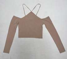 Women’s  Cold Shoulder Beige / Tan Sweater size Medium