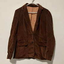 Vintage Oscar De La Renta Corduroy Blazer Women's Size 10 Brown Designer Coat