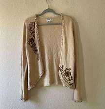 Coldwater creek beaded Y2k vintage open cardigan size large