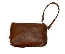 Patricia Nash Piedmont Sherpa Tan Italian Leather Wristlet